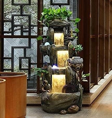 Indoor Zen-Inspired Illuminated Water Feature
