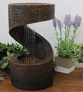Modern Spiral Tabletop Water Feature with Textured Finish