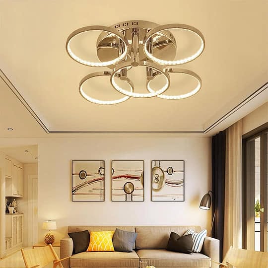 Modern Living Room with Contemporary LED Ceiling Light
