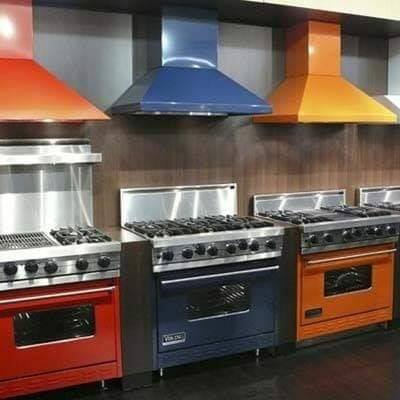 Colorful Modern Kitchen Ranges and Vent Hoods