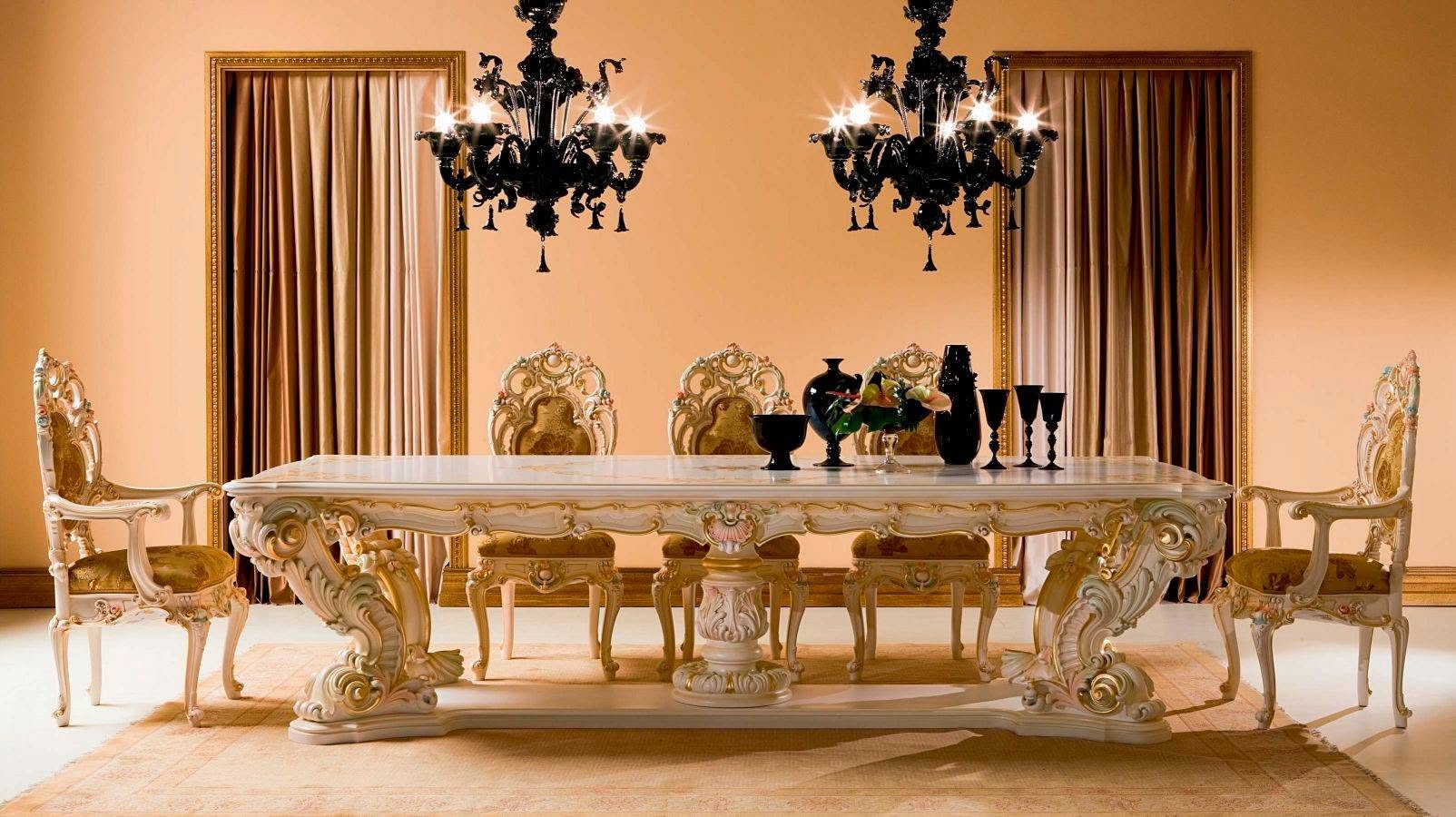 Opulent Traditional Dining Room with Ornate Furniture
