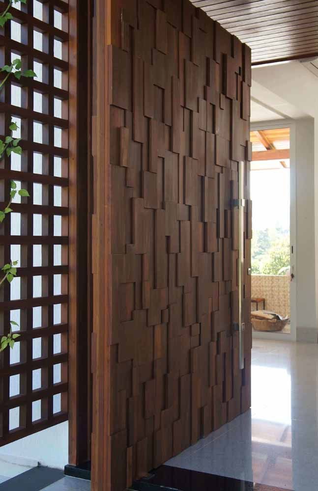 Modern 3D Textured Wooden Entry Door