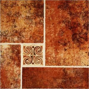 Rustic Terra Cotta Patterned Floor Tile