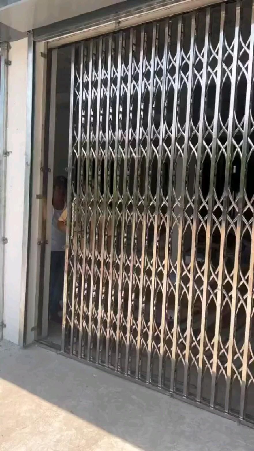 Stainless Steel Folding Security Gate for Modern Entryway